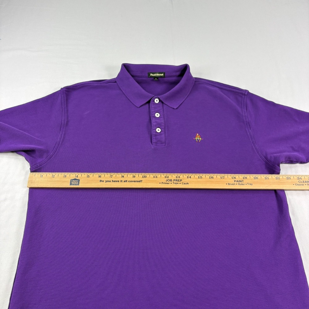 Paul Stuart Polo Shirt Men XL Purple Slim Fit Pima Cotton Stretch Preppy - Picture 6 of 10